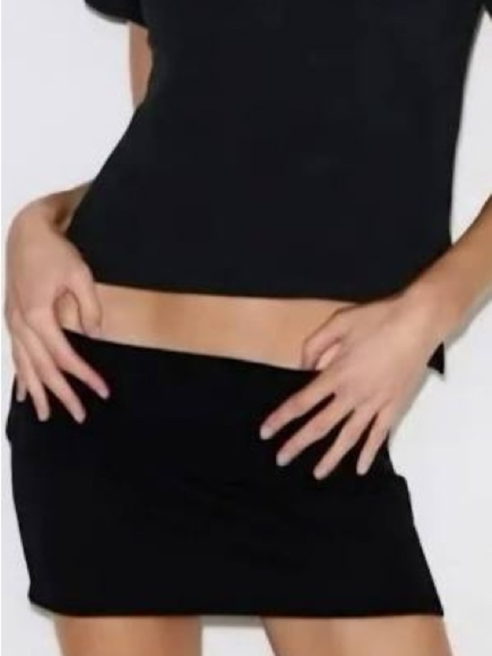 SKIMS new with tags Onyx Cotton Fleece Foldover Skirt - Black size 2X